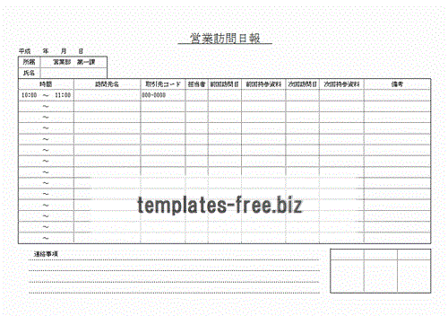 Excelで作成した訪問営業日報