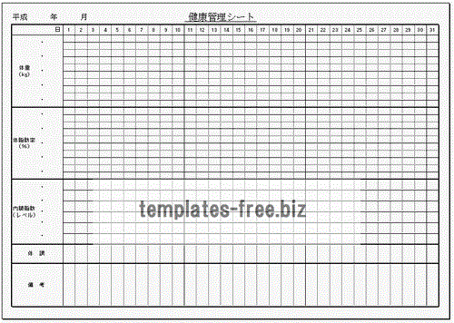 健康管理シートのフォーマット