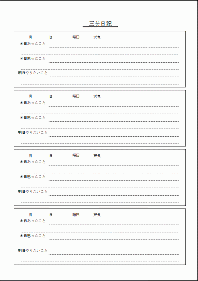 三分日記のフォーマット