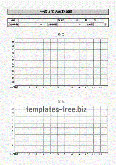 Excelで作成した成長記録